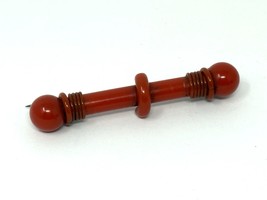 Vintage Red Bakelite Art Deco Pin Brooch - $47.49