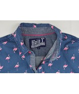 DRILL Clothing Co Mens Button Up Shirt Size L Flamingo Print  - £24.23 GBP