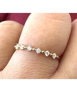 Gold ring with white topaz 14k gold dainty - zilver kist  - $169.00