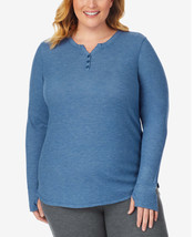 Cuddl Duds Plus Size Stretch Thermal Henley Top, Size 1X - £14.46 GBP