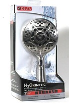 1 Delta H2O Kinetic PowerDrench 7 Spray Jets Brushed Nickel Finish Handshower - £61.32 GBP