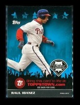 2009 Toppstown Promo Baseball Card TTT65 Raul Ibanez Philadelphia Phillies - £3.88 GBP
