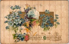 Vintage 1910s Birthday Postcard with Floral Design and Gold Detailing - £6.98 GBP