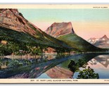 St Mary Lake Glacier National Park Montana MT UNP Linen Postcard S25 - £3.17 GBP