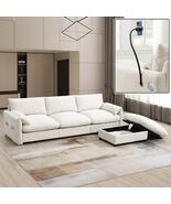 Chenille L-Shaped Sectional Sofa w/ Storage, USB &amp; Phone Holder - $13,798.73 MXN