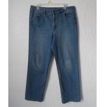 Bandolino Mandie Women 14 Jeans Blue Denim Straight Leg Light Wash Stret... - £7.77 GBP