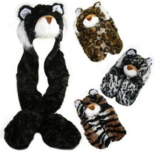 Unisex adult Animal hoody scarf fleece lined with mitten pockets, ears &amp; eyes  - $15.55