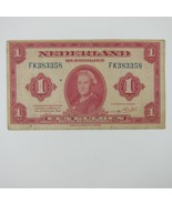 Netherlands 1 Gulden 1943 P64 Dutch Banknote Currency Queen Wilhelmina V... - £11.98 GBP