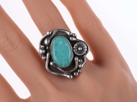 sz8 Vintage Native American Sterling and turquoise   ring - £136.93 GBP