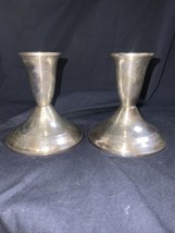 2 Vintage Duchin Creation Sterling Silver .925 Weighted Candlestick 4&quot; - £33.73 GBP