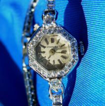 Tiffany co Diamond Platinum Deco Cocktail Watch Unique Vintage Hand made Case - $32,114.70 CAD