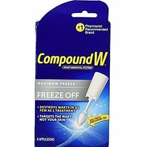 Compound W Wart Remover Max Strength Fast Acting Liquid Freeze Off 8 App... - £23.59 GBP