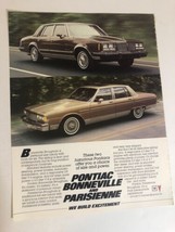 1985 Pontiac Bonneville Parisienne Vintage Print Ad Advertisement pa11 - £5.24 GBP