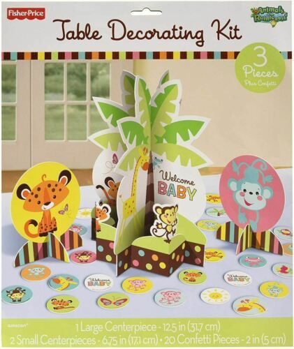 Primary image for Fisher Price Animals Welcome Baby Table Decorating Kit 3 Pc