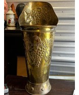 Antique Original Repousse Brass Umbrella Cane Walking Stick Stand Holder... - $380.90 CAD