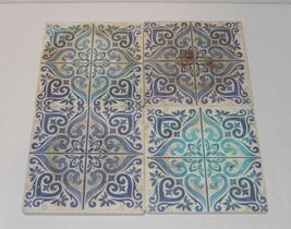 Vintage Porto Blue &amp; White Ceramic Tile Coasters Set of 4 Portuguese Azu... - $24.70