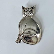 CUTE 925 STERLING SILVER KITTY CAT BROOCH SKY - £28.91 GBP