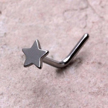 316L Stainless Steel Star L Bend Nose Ring - $17.95