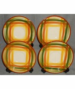 Set (4) Vernon Kilns HOMESPUN PATTERN Saucers (NO CUPS) Made in California - $17.62 CAD