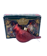 Old World Christmas Northern Cardinal Bird Ornament Blown Glass Glittery... - $37.15