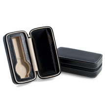 Bey-Berk Two Travel Watch Case BB591BLK Black Leather - £49.73 GBP