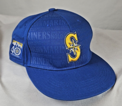 Seattle Mariners 40th Anniversary Patch Blue Hat Cap Snapback Melonwear - £9.97 GBP