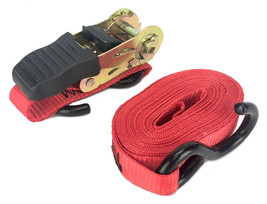 Ratchet Strap 1&quot;x15&#39; Rubber Coated S Hook Ratcheting Handle Quick Releas... - $12.99