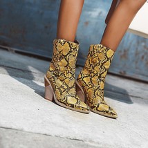 Brand High Quality Western Boots Women Pointed Toe Wedge High Heel Ankle Boots T - £76.01 GBP