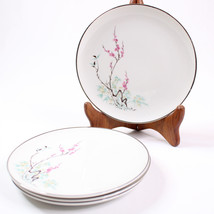 VTG USA Embassy Vitrified China Dessert Plate Set Of 4 Tree Branch Plati... - $21.10