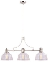 Vaxcel International H0221 Beloit 3 Light Linear Chandelier in Satin Nickel - £232.00 GBP