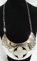 Native American Handmade Nickle Silver Single GORGET SW KNOT 15&quot; Necklace CJ - £154.88 GBP
