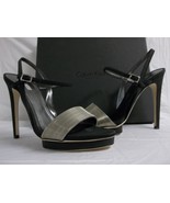 Calvin Klein Collection EU 39 US 9 Kirsa Black Leather Heels New Womens ... - $791.01