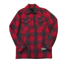 NWT Pendleton Men&#39;s Longmont in Red Ombre Plaid Wool Blend Shirt Jacket S - £173.91 GBP