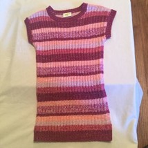 Crazy 8 dress sweater Size 4T pink stripe metallic short sleeve  - £13.08 GBP