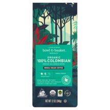 BOWL &amp; BASKET SPECIALTY MED ROAST ORGANIC 100% COLOMBIAN WHOLE BEAN COFF... - $15.49
