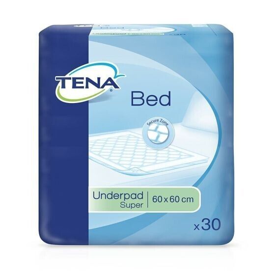 TENA Bed Super Incontinence Bed Pads 60cm x 60cm x 30 - $23.86