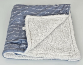 Baby Kiss Blue Gray Sherpa Baby Blanket Cream White Little Angel Faith B... - $59.39