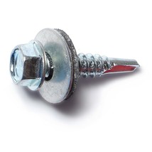 #12-14 x 1&quot; Zinc Plated Steel Hex Bonded Washer Head Self-Drilling Screws - $13.13+