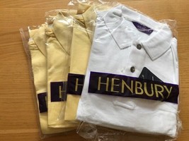 Uomo Henbury Maglietta Golf Vendita. Misura Grande. 4 Camicie Giallo, Bi... - $19.39