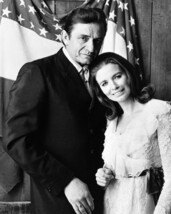 Johnny Cash June Carter posing with American flag 16x20 Poster - £15.68 GBP