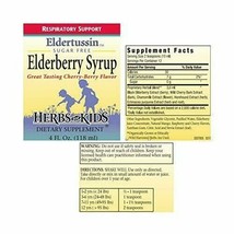 Elderberry Syrup-Sugar Free Herbs For Kids 4 oz Liquid - $24.19
