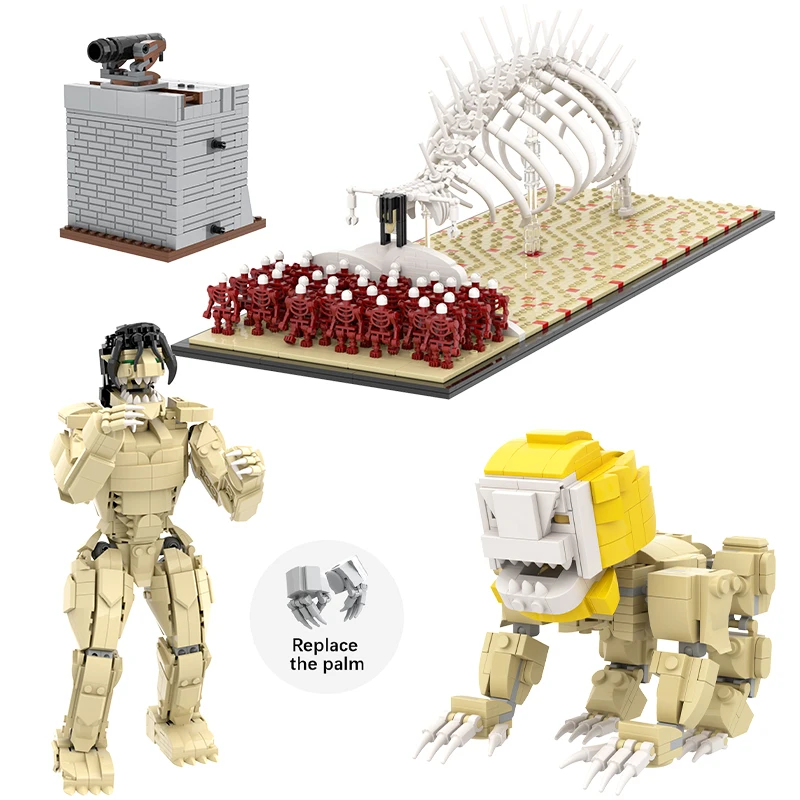 MOC Anime Attack On Titan Rumbling City Wall Cannon Jaw Titan Giant Action - £35.73 GBP+
