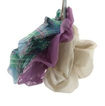 Hair Ties Mixed Solid and Plaid Print Organza Jumbo Hair Twister Set 3pc - $3.85