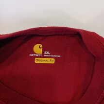 Carhartt K126 637 Original Fit Men's 2XL Red Cotton Pocket Long Sleeve T-Shirt image 4