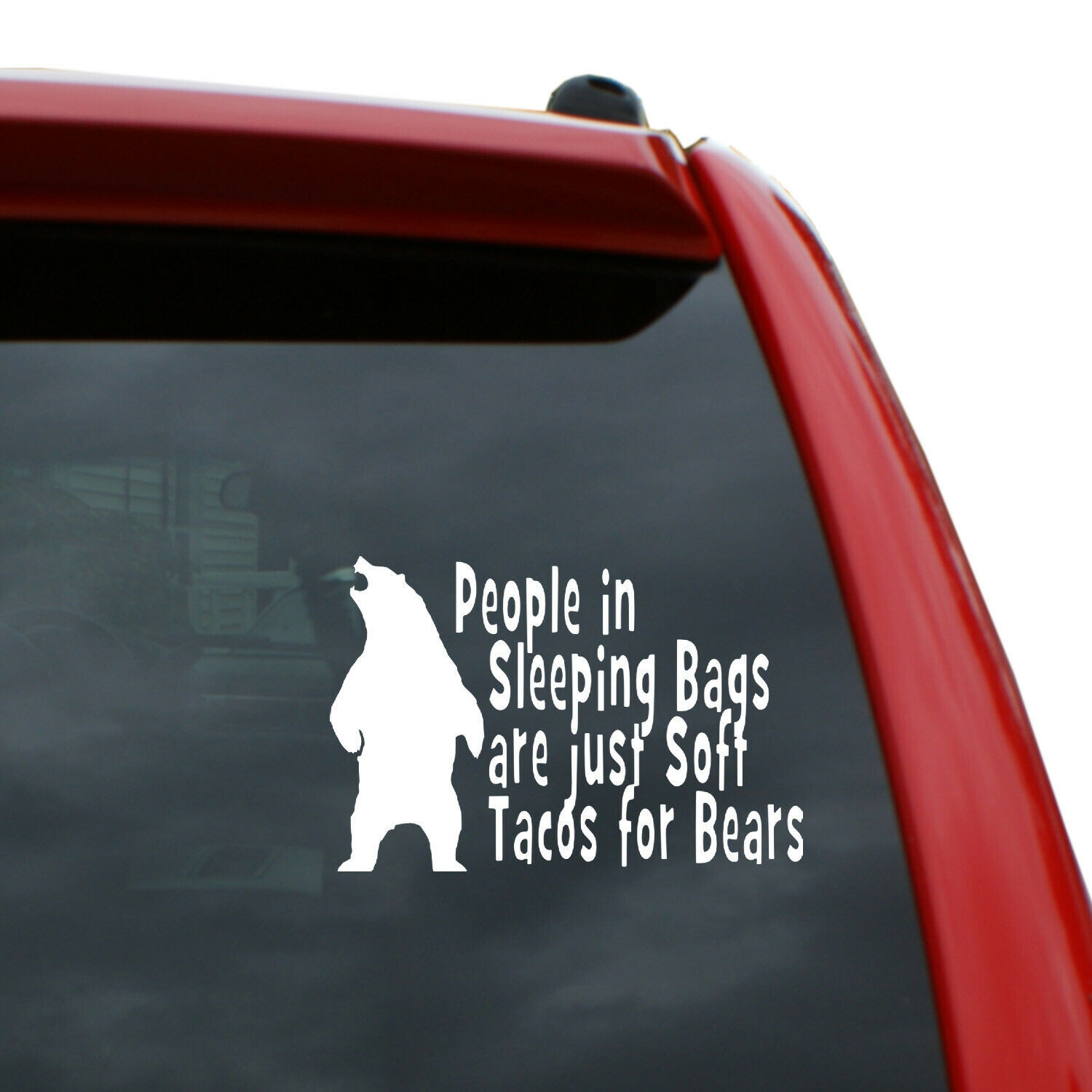 People Are Soft Tacos To Bears Vinyl Decal Sticker | Color: White | 5" x 6