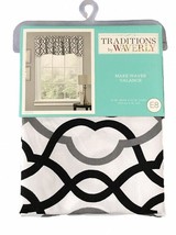 Waverly Make Waves Onyx Window Valance 52x16&quot; Black White Gray - $27.32