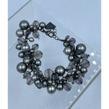 Park Lane FASHIONISTA Gray faux pearl beaded bracelet $53 retail Great Condition - £11.66 GBP