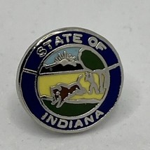 Indiana Midwest City State Souvenir Enamel Lapel Hat Pin Pinback - £4.75 GBP