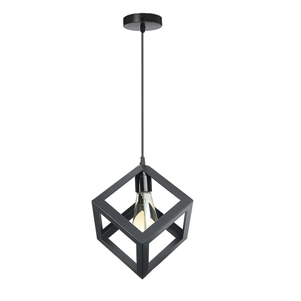 Le 3 in 1 pendant lights creative geometric lamp shade cube e27 base metal hanging thumb155 crop