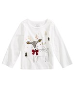 First Impressions Infant Girls Deer Print Cotton T-Shirt,Angle White,12 ... - £12.64 GBP